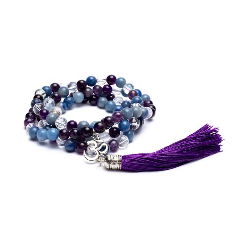 Mala Amethyst/ Aventurin/ Bergkristall + OM