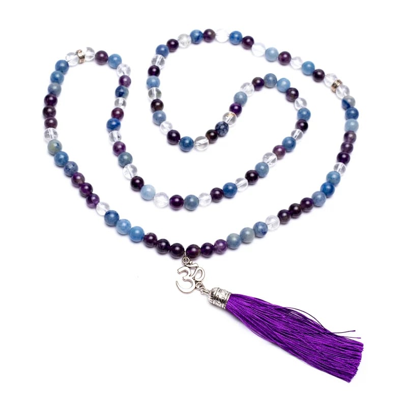 Mala Amethyst/ Aventurin/ Bergkristall + OM