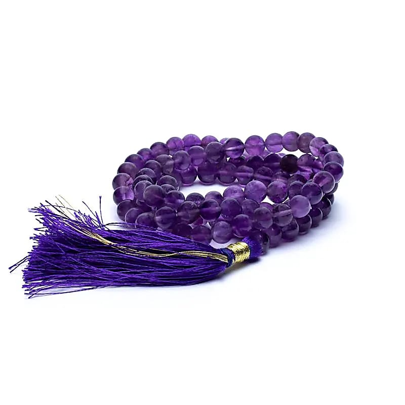 Mala Amethyst, 108 Perle - AA -