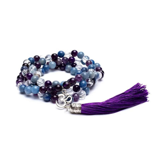 Mala Amethyst/ Aventurin/ Bergkristall + OM