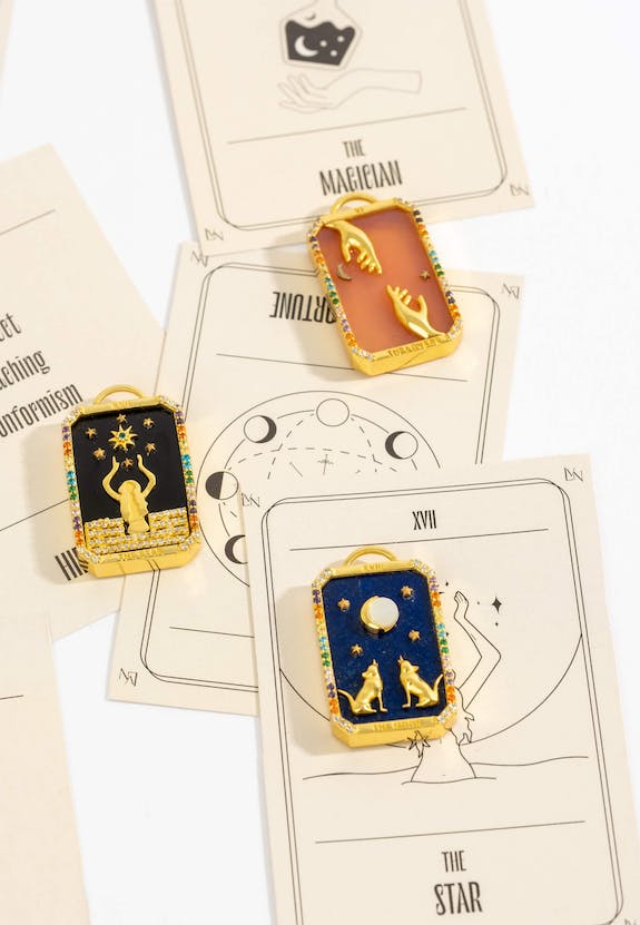 Tarot Karten Kette ''The Moon'' 24k vergoldet