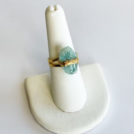 Aquamarin-Ring - Anti-Stress
