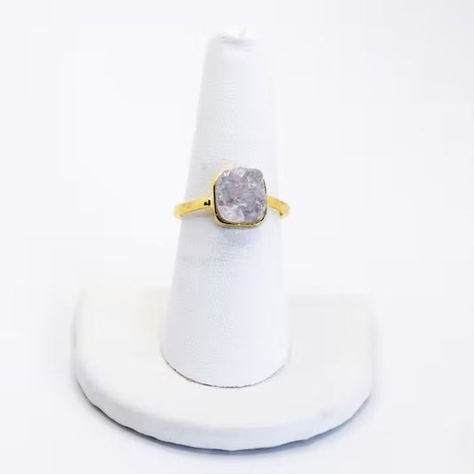 Exquisiter Amethyst-Geodenring - vergoldet