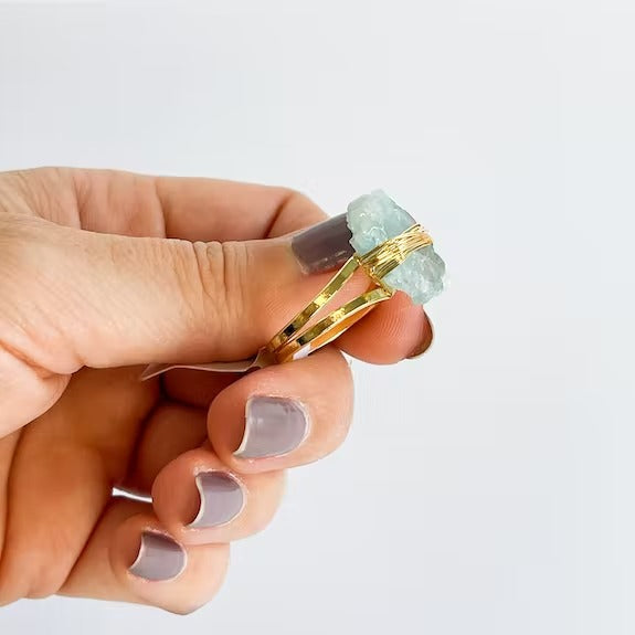 Aquamarin-Ring - Anti-Stress