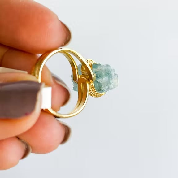 Aquamarin-Ring - Anti-Stress