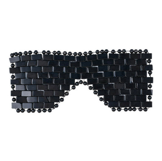Schwarzer Obsidian Augenmaske