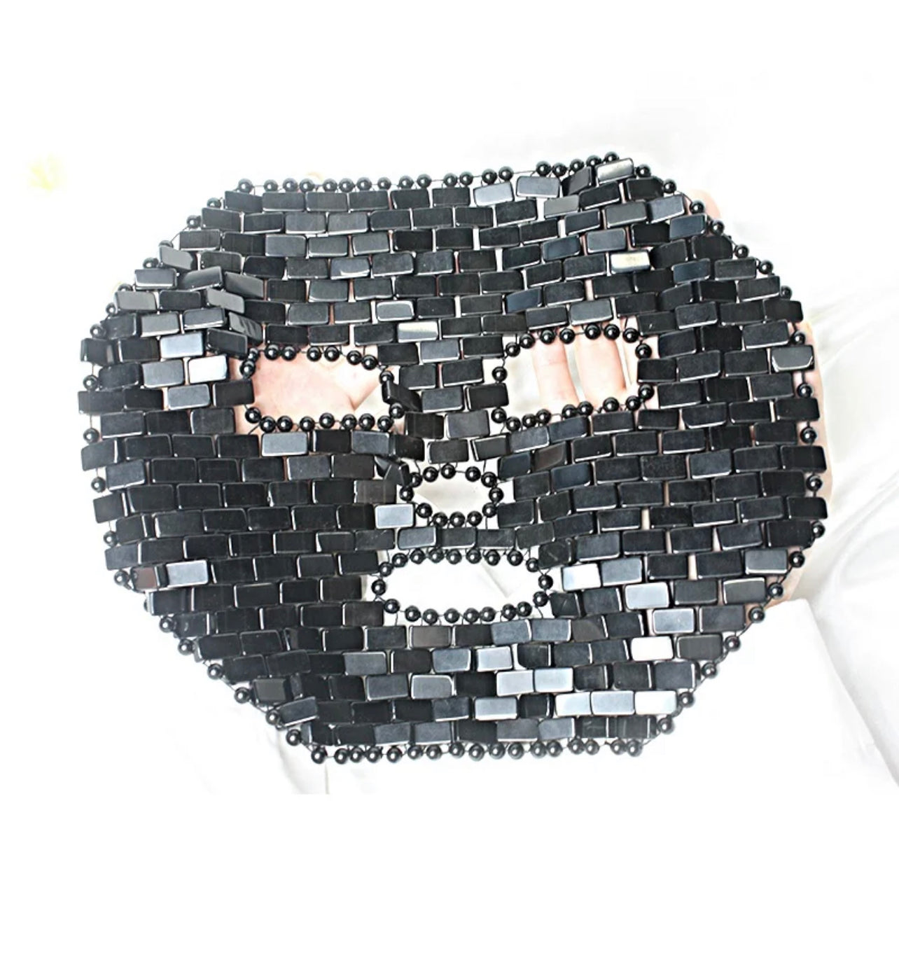 Schwarzer Obsidian Augenmaske
